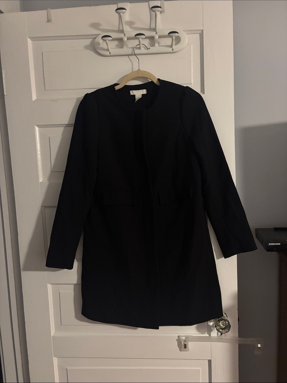 H&M Black Women's Longline Blazer Coat
